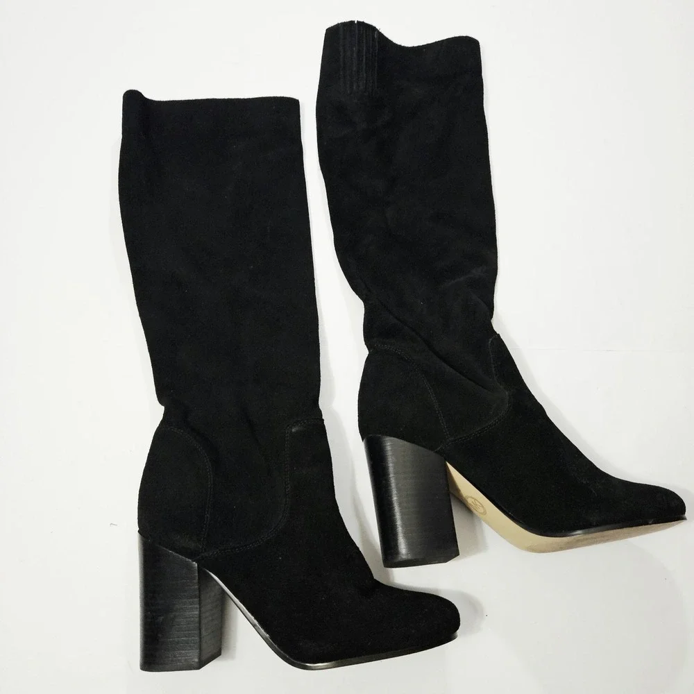Michael Kors Suede High Boot Black Size 8M Women's